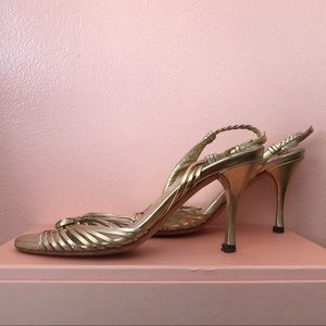 Gucci Gold Leather Stiletto Heels